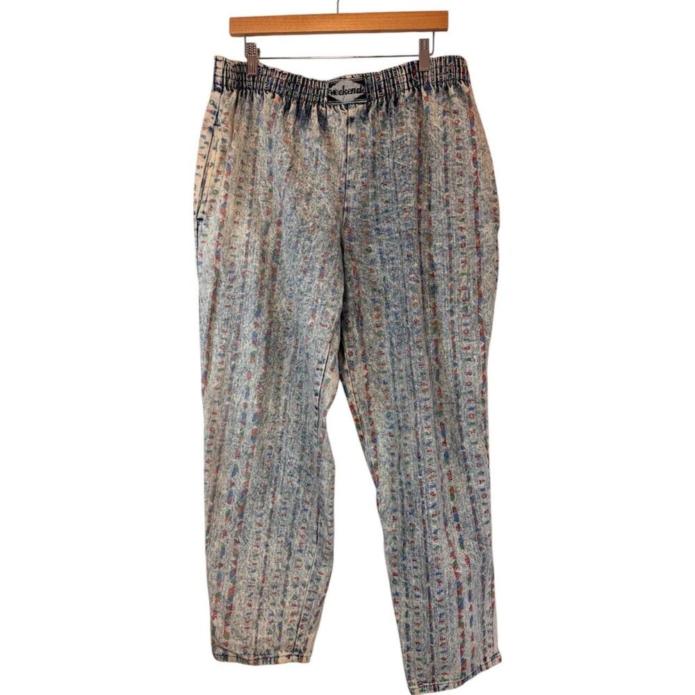 Vintage Weekends Drawstring Jean Pants Size L Unisex Cotton 90's Style